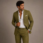 Evan | Men's Slim Fit Blazer and Trousers, Tailored Two-Piece Suit | Dressific | Beige