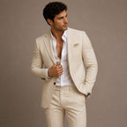 Evan | Men's Slim Fit Blazer and Trousers, Tailored Two-Piece Suit | Dressific | White