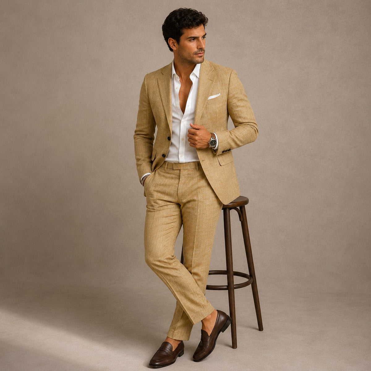 Evan | Men's Slim Fit Blazer and Trousers, Tailored Two-Piece Suit | Dressific | Light Blue