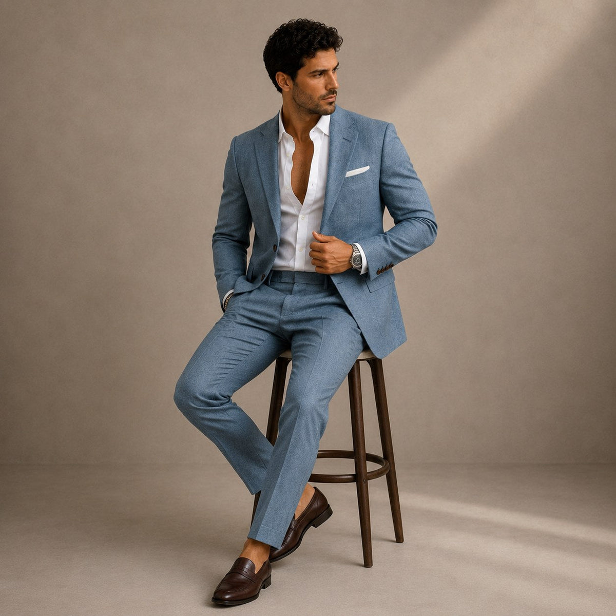 Evan | Men's Slim Fit Blazer and Trousers, Tailored Two-Piece Suit | Dressific | Black