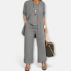 Ewa | Women's Three-Piece Lounge Set, Soft Knit Cardigan Suit | My Sweet Wardrobe