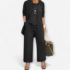 Ewa | Women's Three-Piece Lounge Set, Soft Knit Cardigan Suit | My Sweet Wardrobe