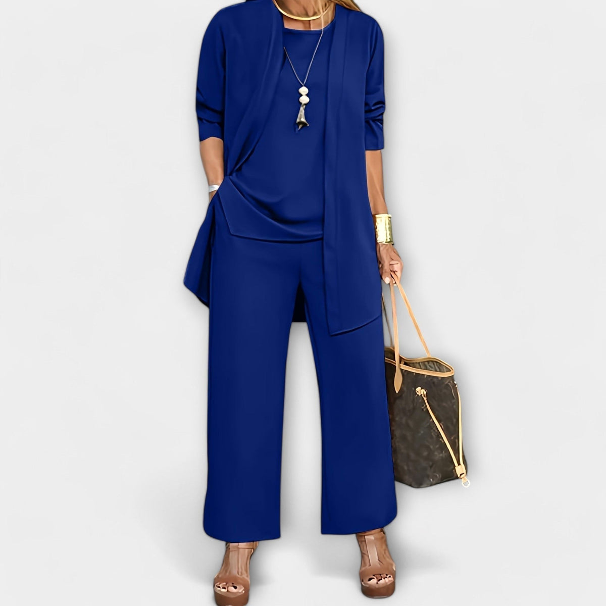 Ewa | Women's Three-Piece Lounge Set, Soft Knit Cardigan Suit | My Sweet Wardrobe