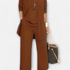 Ewa | Women's Three-Piece Lounge Set, Soft Knit Cardigan Suit | My Sweet Wardrobe