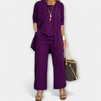 Ewa | Women's Three-Piece Lounge Set, Soft Knit Cardigan Suit | My Sweet Wardrobe