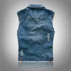 Fabian | Men's Denim Waistcoat, Sleeveless with Bold Streetwear Silhouette | My Sweet Wardrobe | Black