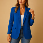 Felicity | Women's Fitted Tailored Blazer, Structured Summer Jacket | My Sweet Wardrobe | Blue