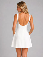 Felicity | Women's Sleeveless A-Line Mini Dress, Structured Fit Dress | My Sweet Wardrobe