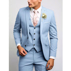 Felix | Men's Suit for Wedding Guests in Slim Fit Cut, Three-Piece Suit | My Sweet Wardrobe | Light Blue