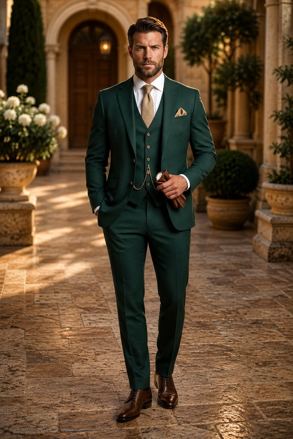 Phillip | Men's Three-Piece Suit with Vest and Lapels, Classic Suit | My Sweet Wardrobe