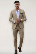 Finley | Men's Slim Fit Suit Set, Tailored Blazer Suit | My Sweet Wardrobe | Khaki
