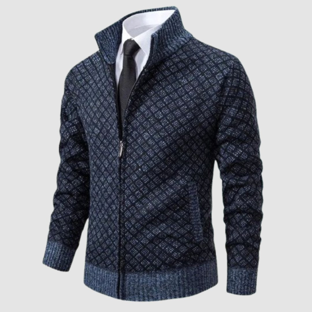 Frank | Men's Zip-Up Cardigan, Lightweight Cardigan Jacket | My Sweet Wardrobe | Black