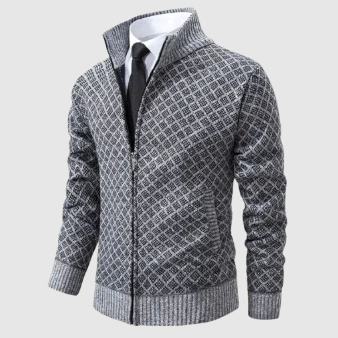 Frank | Men's Zip-Up Cardigan, Lightweight Cardigan Jacket | My Sweet Wardrobe | Black