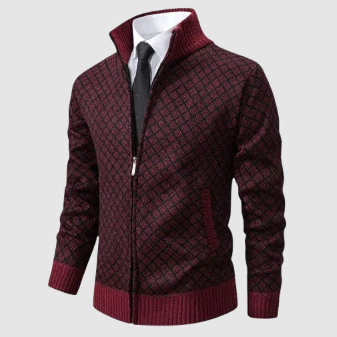 Frank | Men's Zip-Up Cardigan, Lightweight Cardigan Jacket | My Sweet Wardrobe | Black