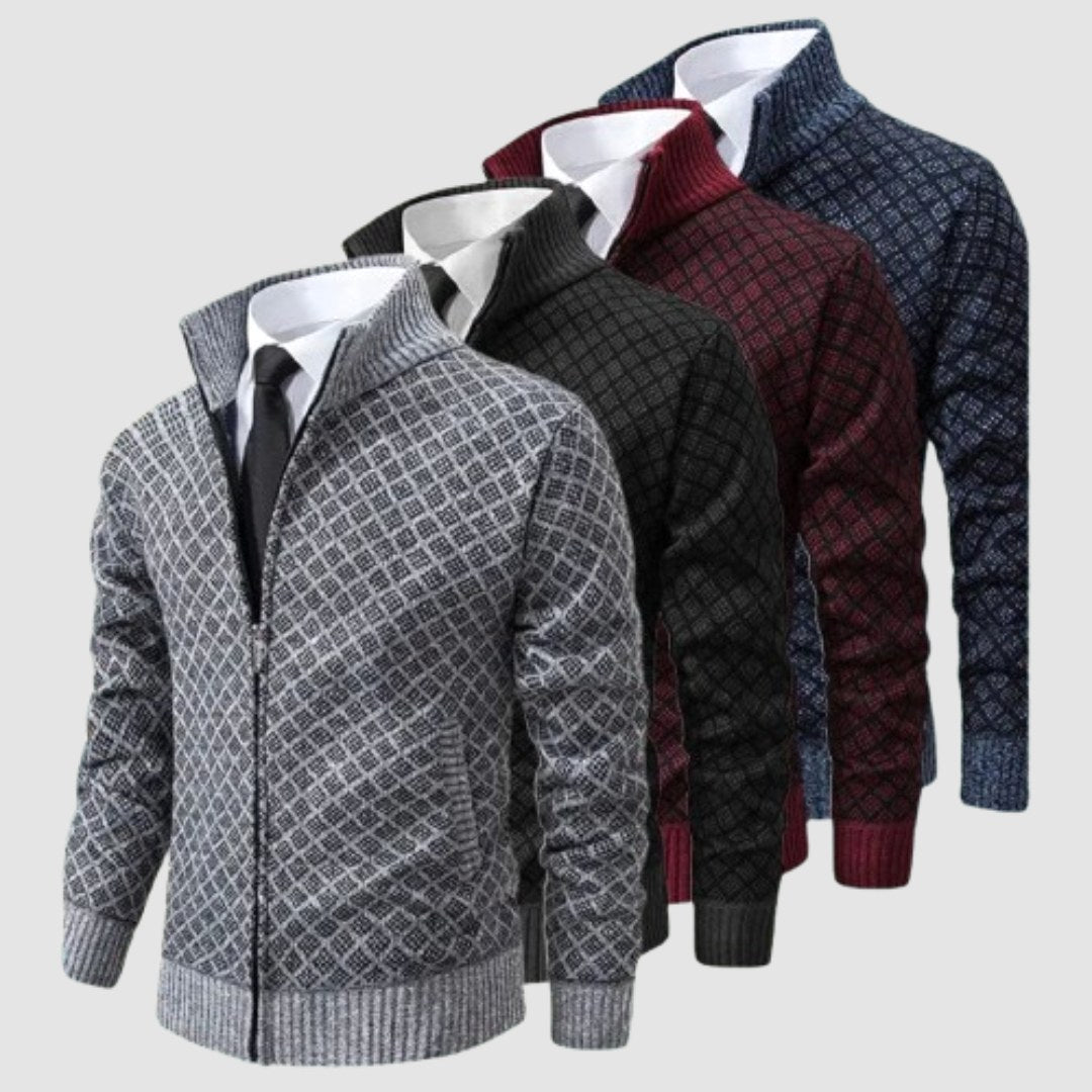 Frank | Men's Zip-Up Cardigan, Lightweight Cardigan Jacket | My Sweet Wardrobe | Black