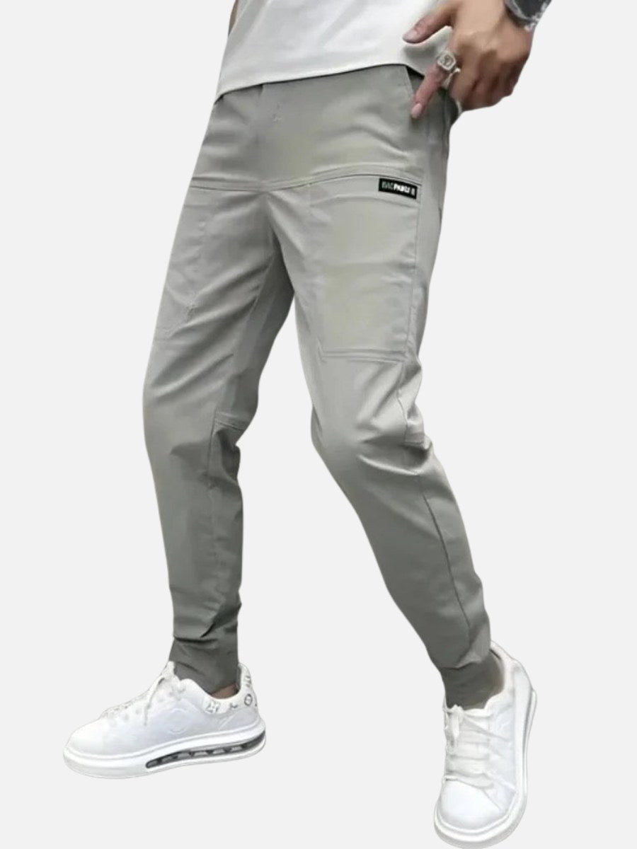 Frank | Men's Elasticated Cargo Trousers, Flexible Stretch Trousers | My Sweet Wardrobe