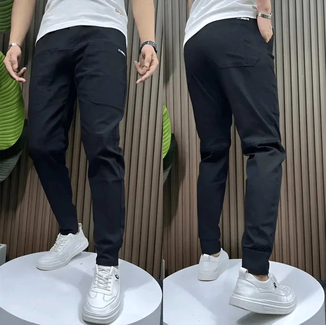Frank | Men's Elasticated Cargo Trousers, Flexible Stretch Trousers | My Sweet Wardrobe