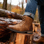 Franz | Men's Lace-Up Boots with Reinforced Toe Cap, Rugged Ankle Boots | My Sweet Wardrobe | Dark Brown