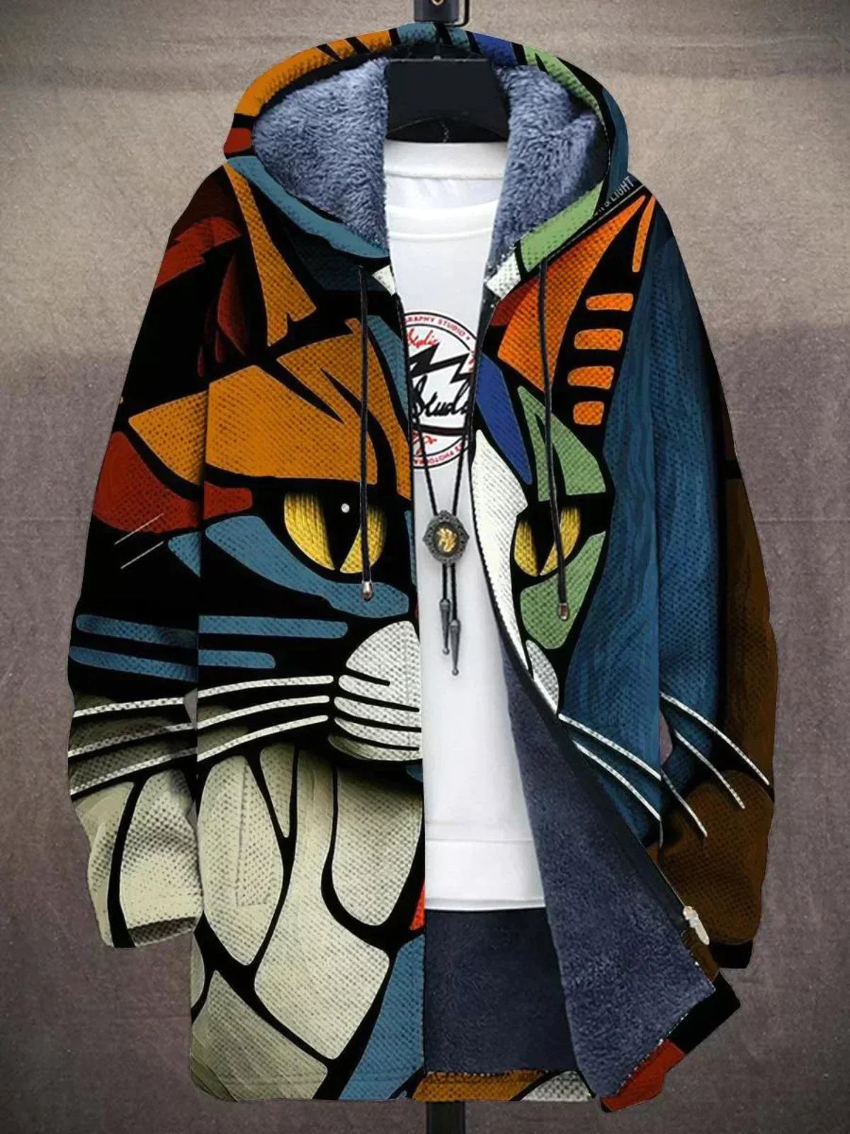 Franziska | Women's Knit Waistcoat with Artistic Design, Elegant Knit Cardigan | My Sweet Wardrobe | Multicolour Blue