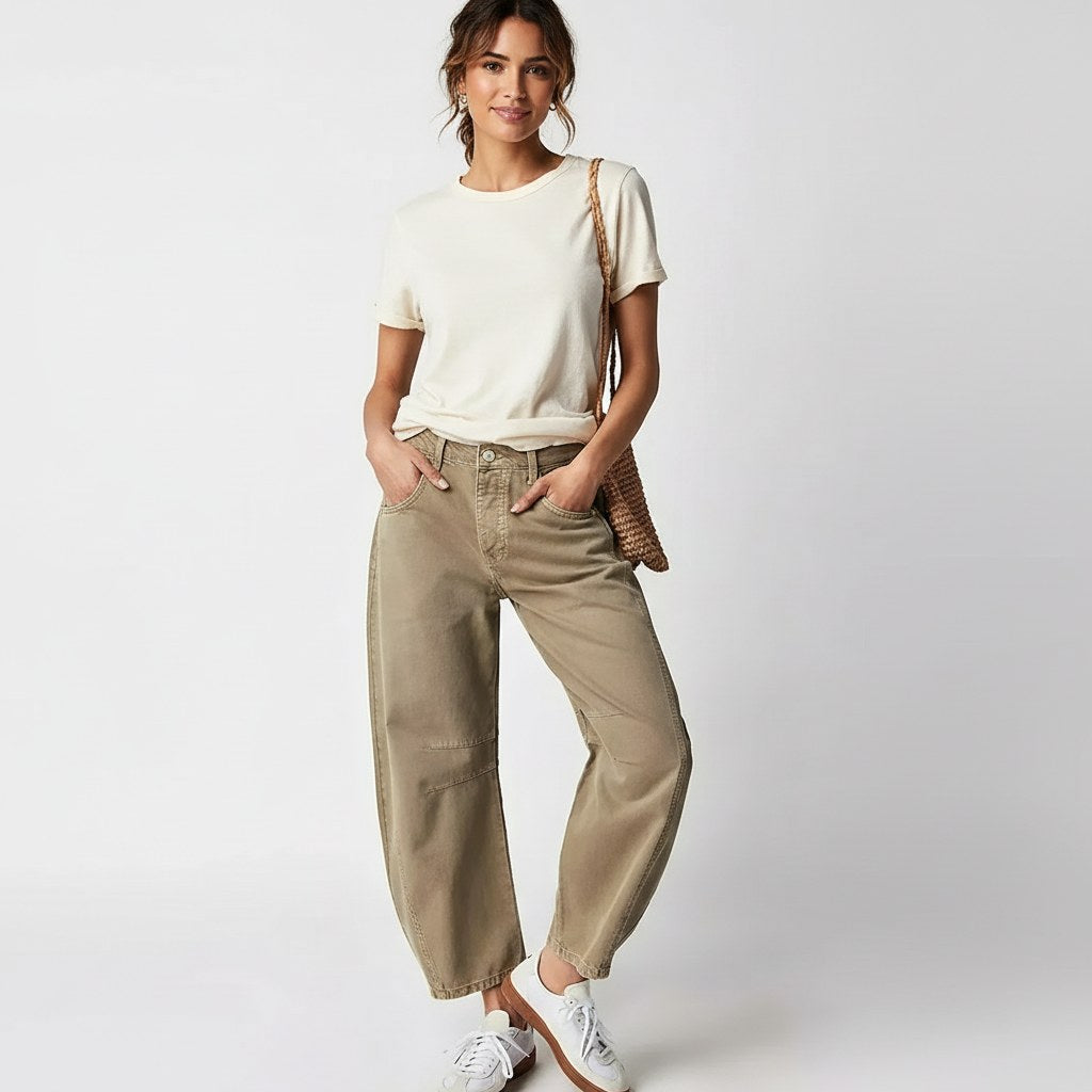 Freya | Women's Relaxed Barrel Jeans, High-Waist Denim Jeans | My Sweet Wardrobe