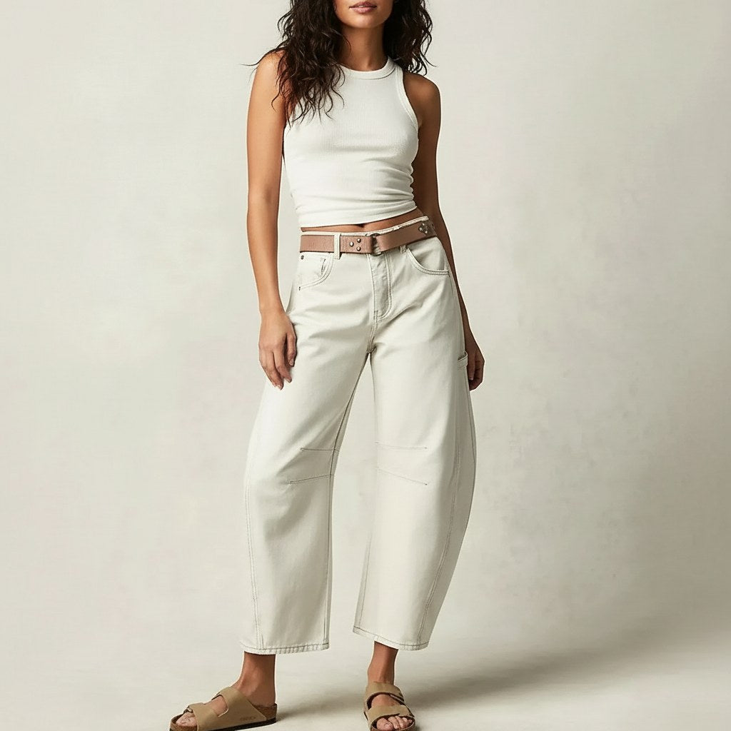 Freya | Women's Relaxed Barrel Jeans, High-Waist Denim Jeans | My Sweet Wardrobe