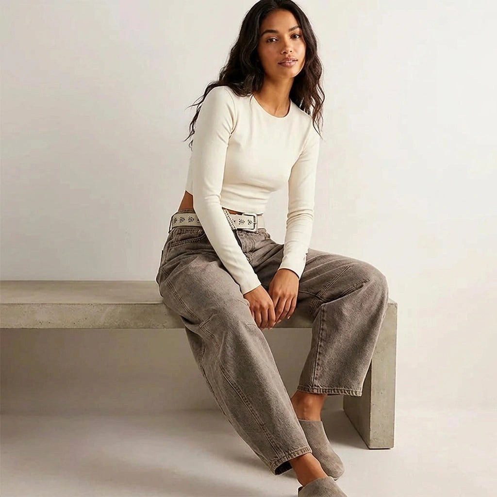 Freya | Women's Relaxed Barrel Jeans, High-Waist Denim Jeans | My Sweet Wardrobe
