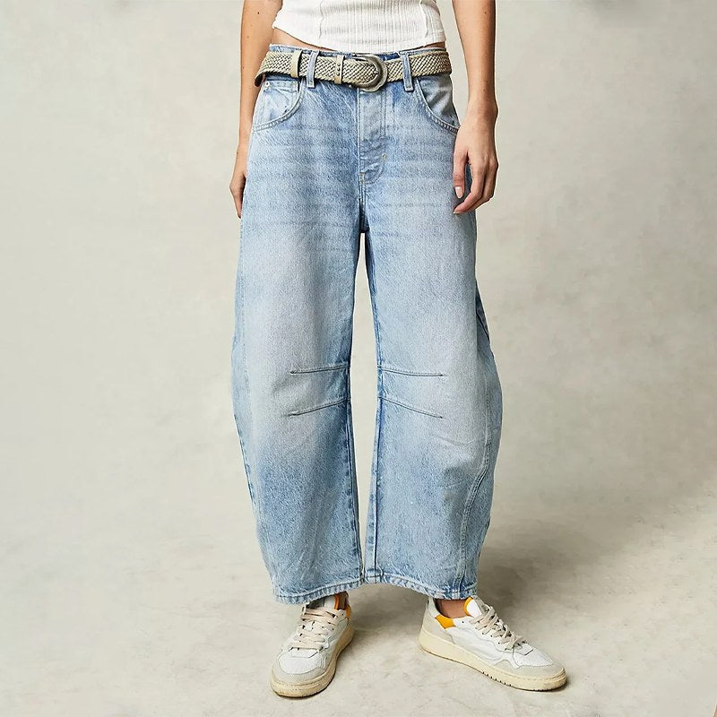 Freya | Women's Relaxed Barrel Jeans, High-Waist Denim Jeans | My Sweet Wardrobe