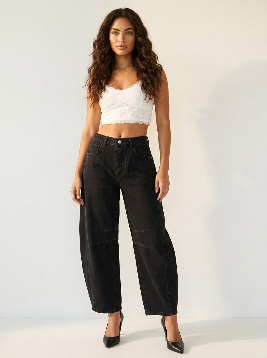 Freya | Women's Relaxed Barrel Jeans, High-Waist Denim Jeans | My Sweet Wardrobe | Wit