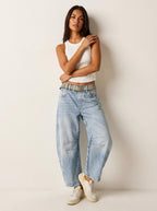 Freya | Women's Relaxed Barrel Jeans, High-Waist Denim Jeans | My Sweet Wardrobe