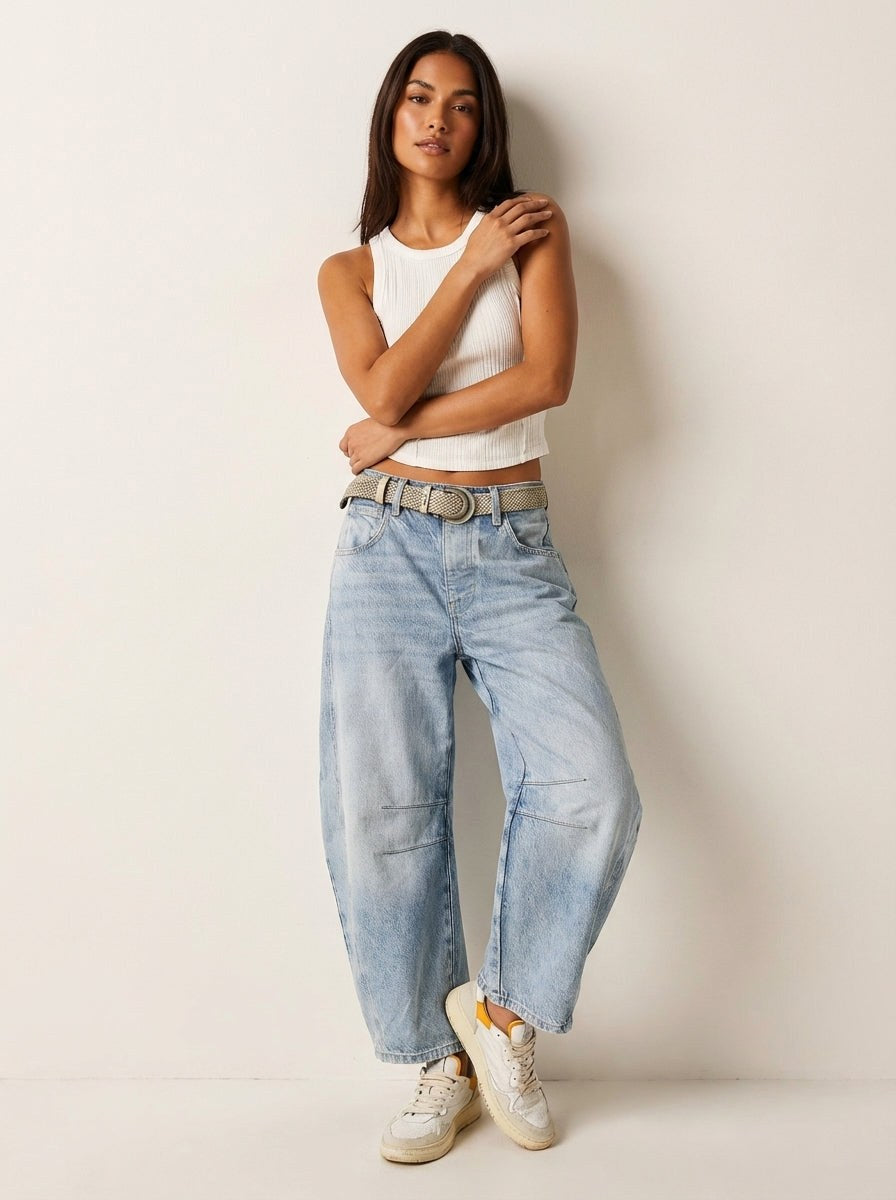 Freya | Women's Relaxed Barrel Jeans, High-Waist Denim Jeans | My Sweet Wardrobe