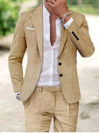 Friedrich | Men's Lightweight Two-Piece Suit, Elegant Blazer with Trousers | My Sweet Wardrobe | Beige