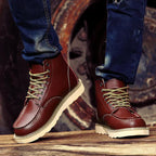Fritz | Men's Leather Boots in Natural Tone, Rugged Autumn Boots | My Sweet Wardrobe | Bordeaux