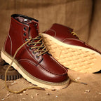 Fritz | Men's Leather Boots in Natural Tone, Rugged Autumn Boots | My Sweet Wardrobe | Bordeaux