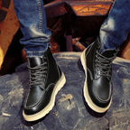 Fritz | Men's Leather Boots in Natural Tone, Rugged Autumn Boots | My Sweet Wardrobe | Bordeaux
