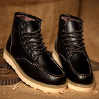 Fritz | Men's Leather Boots in Natural Tone, Rugged Autumn Boots | My Sweet Wardrobe | Bordeaux