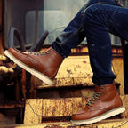 Fritz | Men's Leather Boots in Natural Tone, Rugged Autumn Boots | My Sweet Wardrobe | Bordeaux