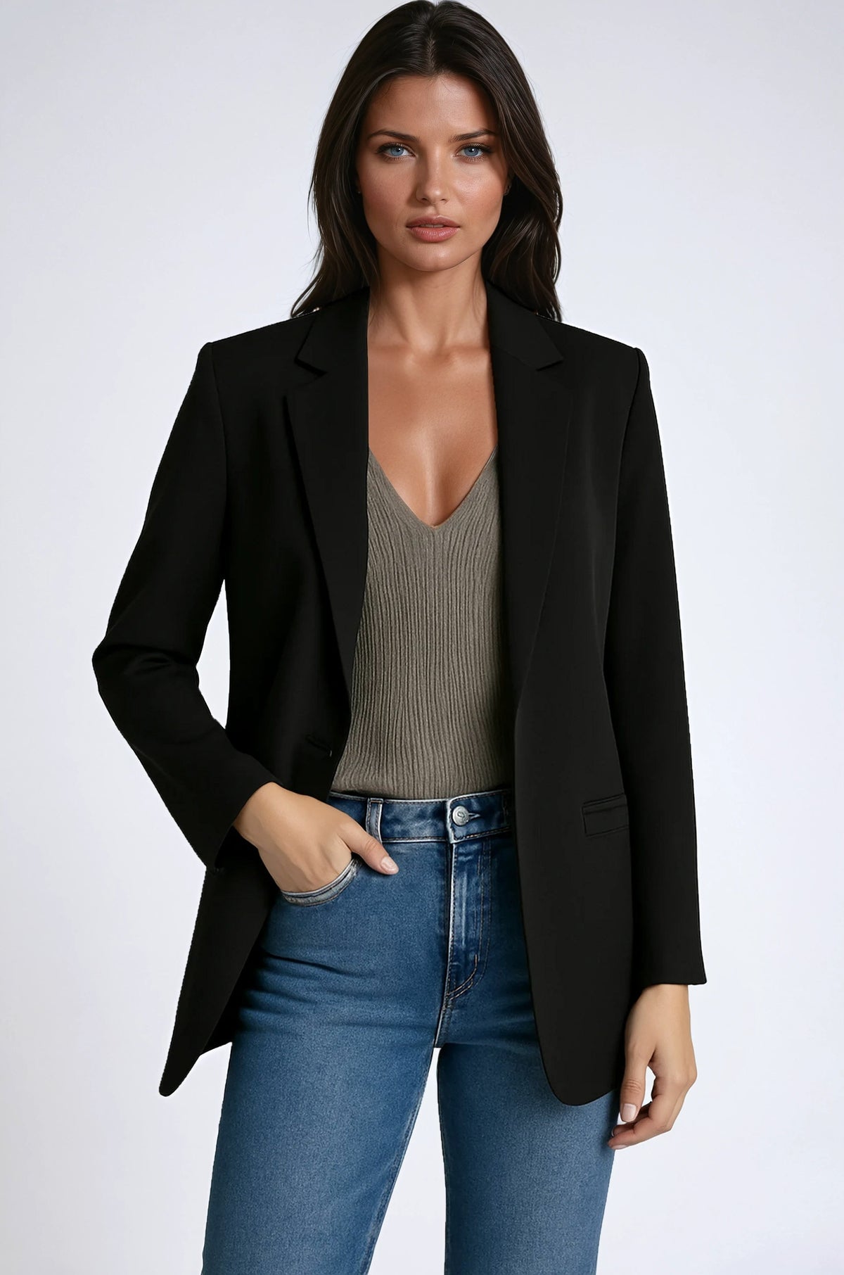 Gabrielle | Women's Long Blazer with Lapels, Tailored Blazer | My Sweet Wardrobe