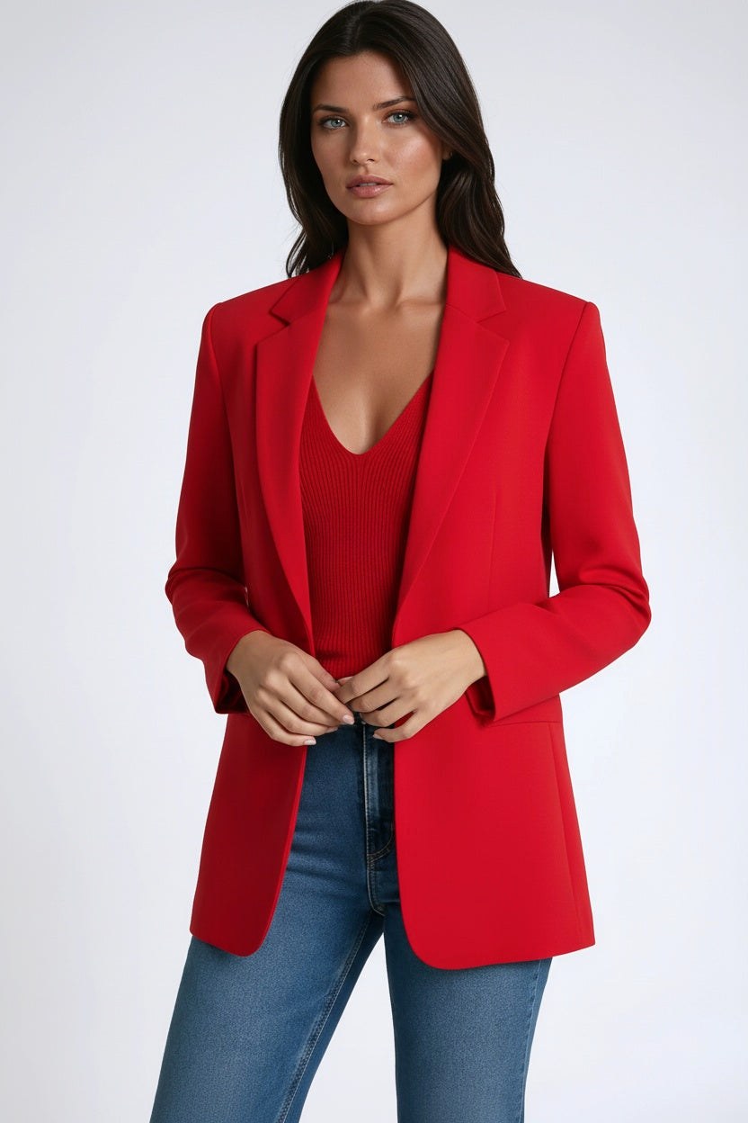 Gabrielle | Women's Long Blazer with Lapels, Tailored Blazer | My Sweet Wardrobe