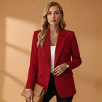 Gabrielle | Women's Tailored Cotton Blend Blazer, Notched Lapel Smart Jacket | My Sweet Wardrobe