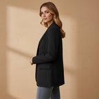 Gabrielle | Women's Tailored Cotton Blend Blazer, Notched Lapel Smart Jacket | My Sweet Wardrobe