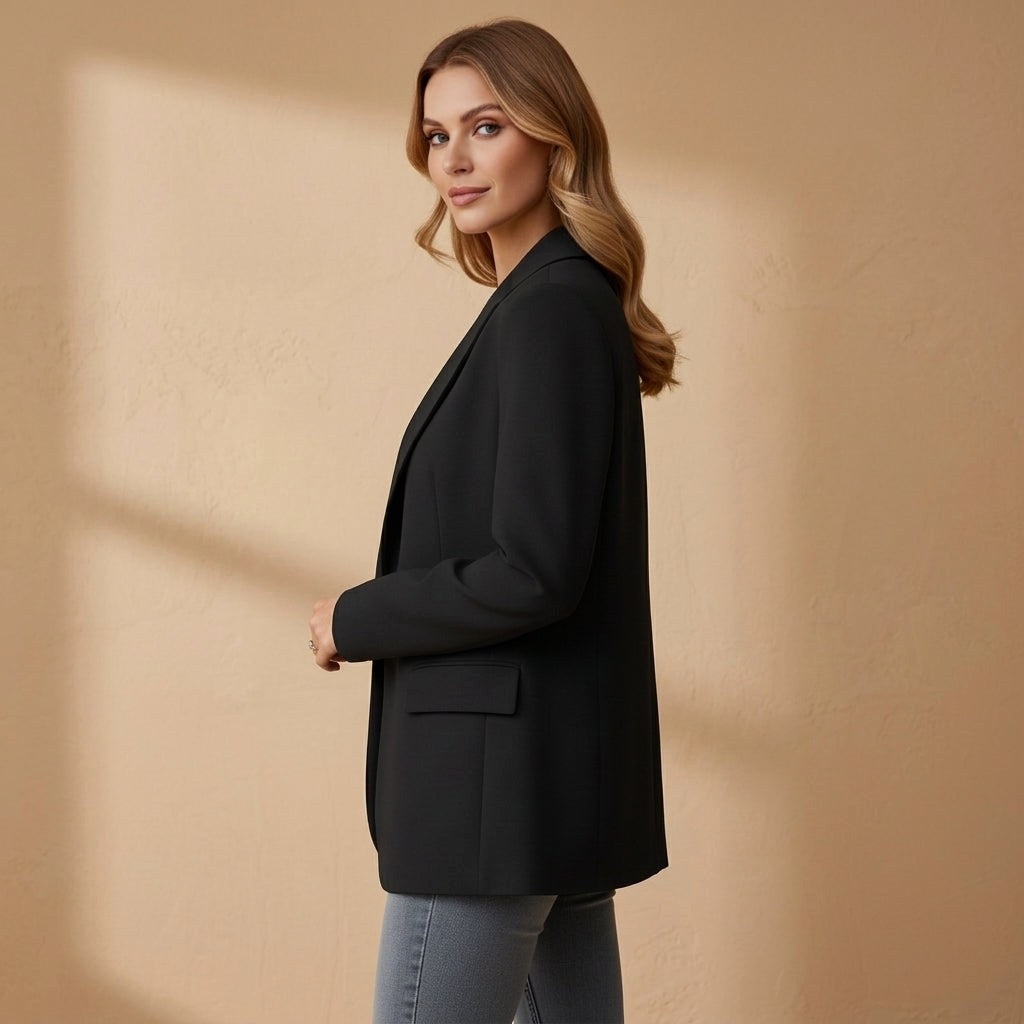 Gabrielle | Women's Tailored Cotton Blend Blazer, Notched Lapel Smart Jacket | My Sweet Wardrobe