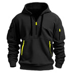 Gareth | Men's Zip-Pocket Casual Hoodie, Relaxed Hooded Jumper | My Sweet Wardrobe