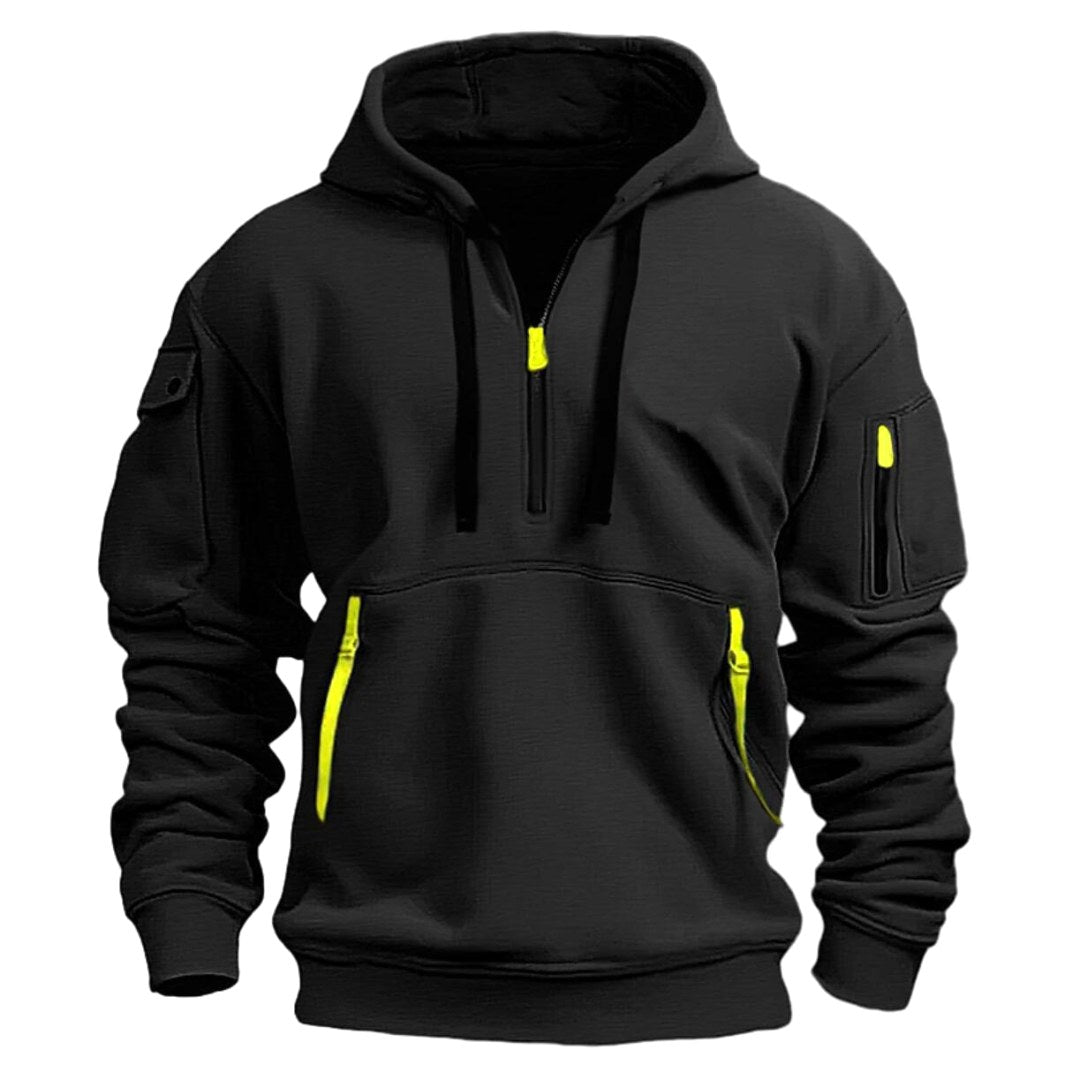 Gareth | Men's Zip-Pocket Casual Hoodie, Relaxed Hooded Jumper | My Sweet Wardrobe
