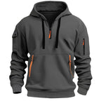 Gareth | Men's Zip-Pocket Casual Hoodie, Relaxed Hooded Jumper | My Sweet Wardrobe