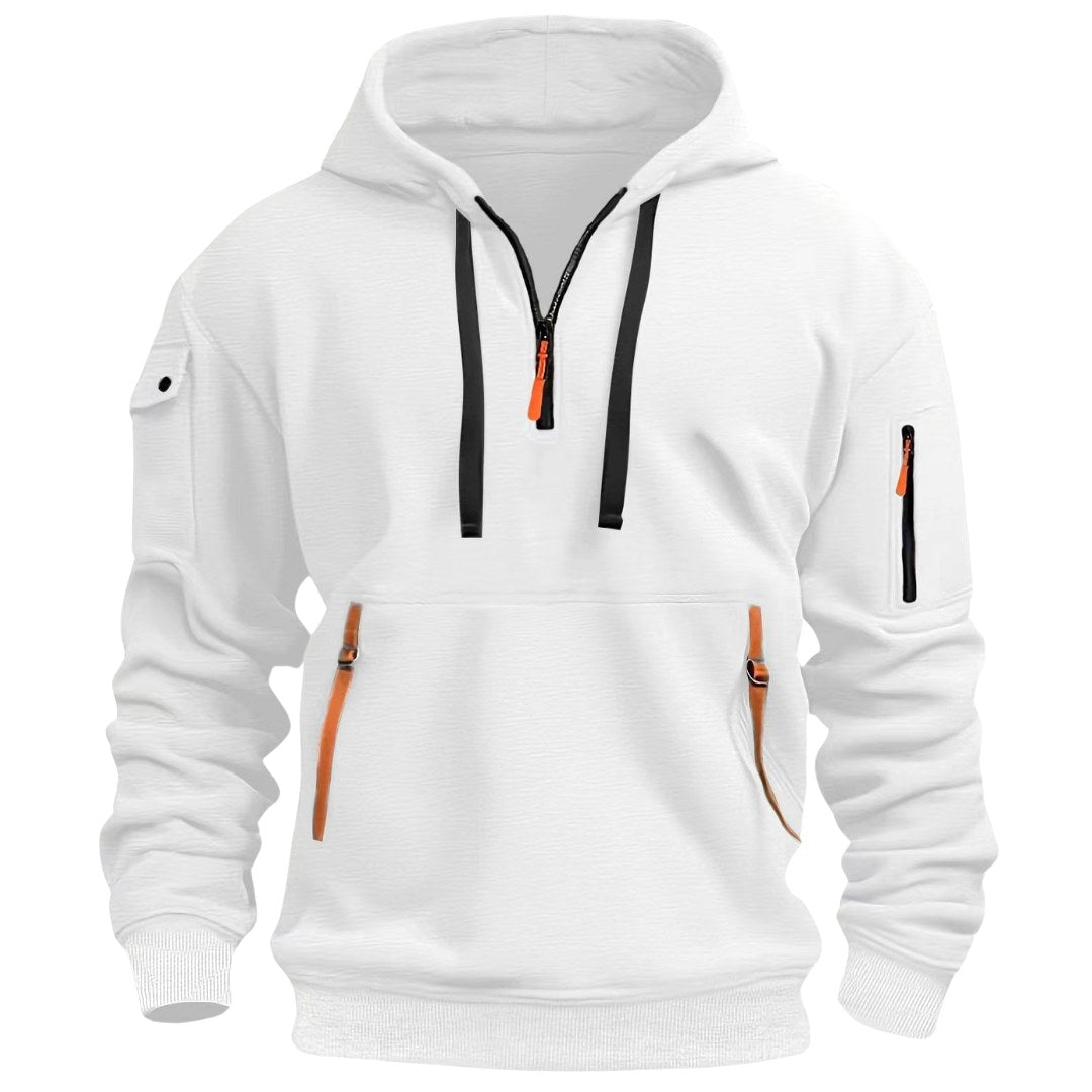 Gareth | Men's Zip-Pocket Casual Hoodie, Relaxed Hooded Jumper | My Sweet Wardrobe