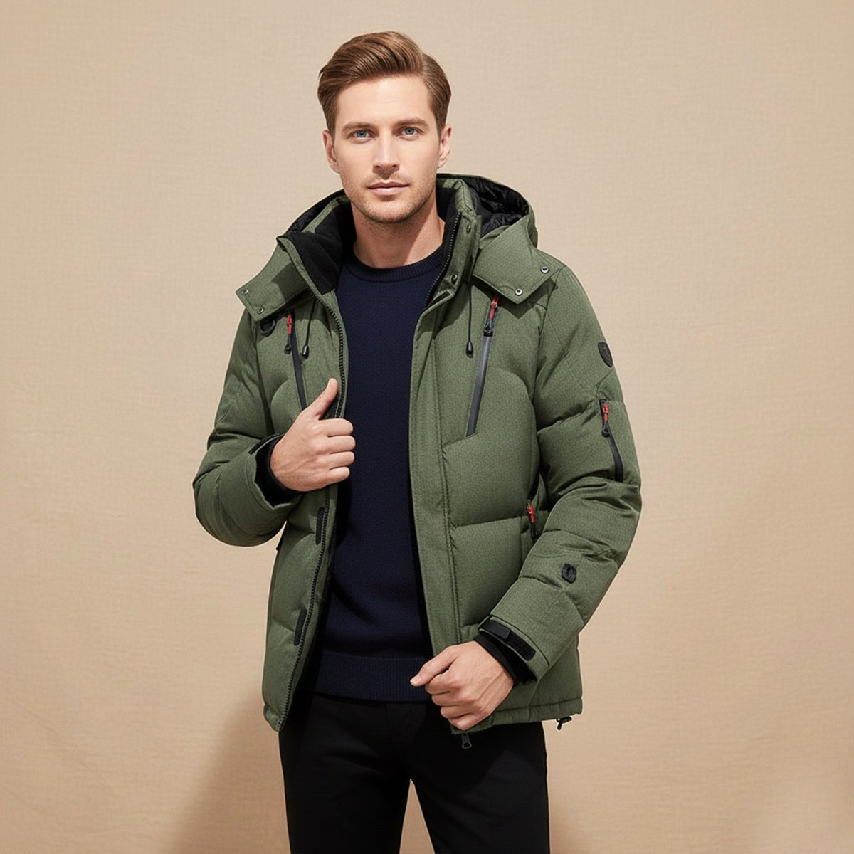 Garrett | Men's Insulated Winter Parka Jacket, Hooded Windproof Coat | Dressific
