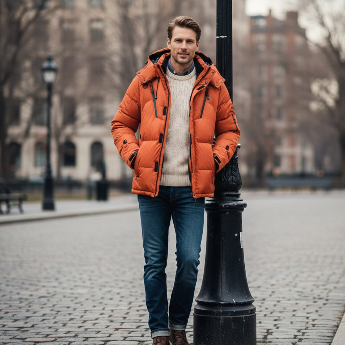 Garrett | Men's Insulated Winter Parka Jacket, Hooded Windproof Coat | Dressific