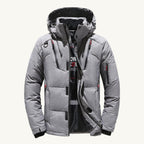 Garrett | Men's Insulated Winter Parka Jacket, Hooded Windproof Coat | Dressific | Orange