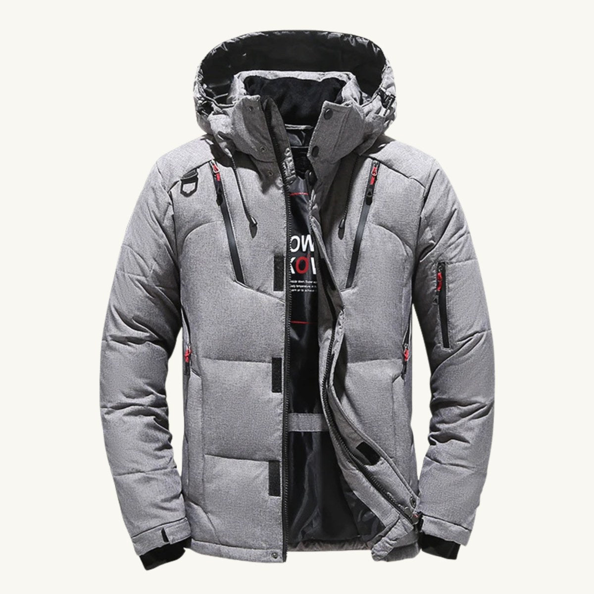 Garrett | Men's Insulated Winter Parka Jacket, Hooded Windproof Coat | Dressific | Orange