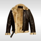Garrett | Men's Shearling-Lined Leather Jacket, Warm Flight-Style Coat | My Sweet Wardrobe